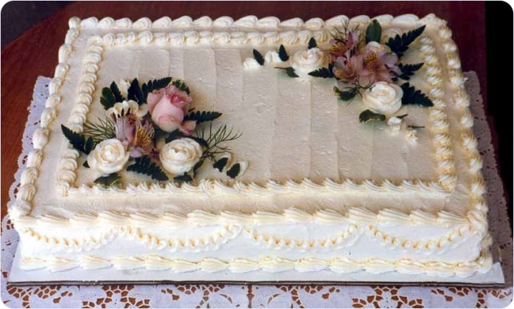 Example of the wedding cake in a sheet form