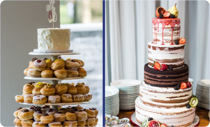 Mixed wedding cake examples