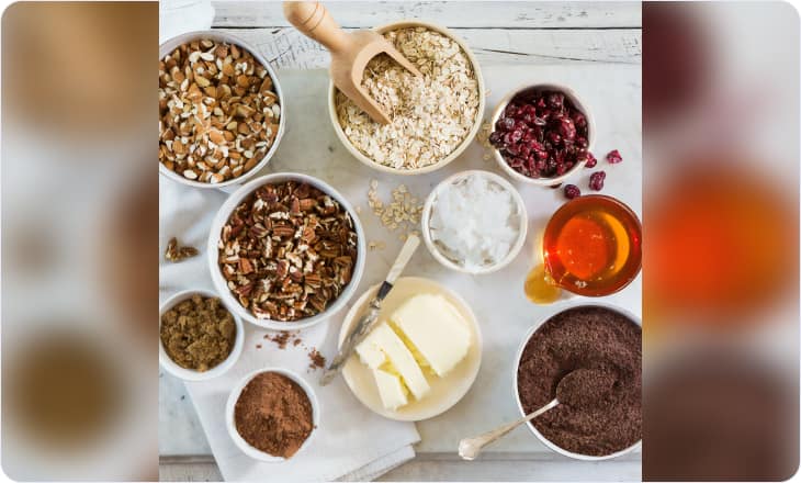 Ingredients for making Christmas cookies