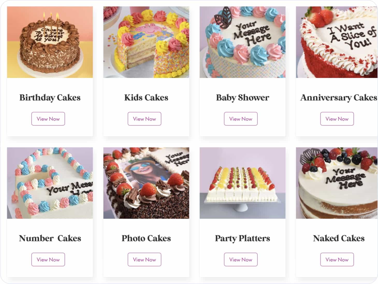 Baked goods catalog example