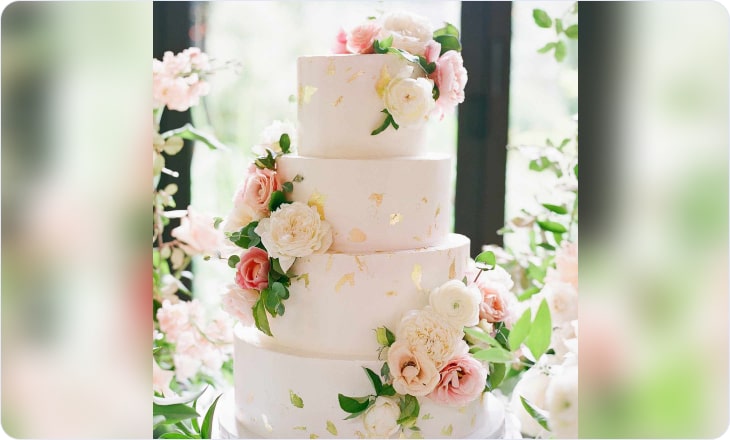  Floral wedding cake example