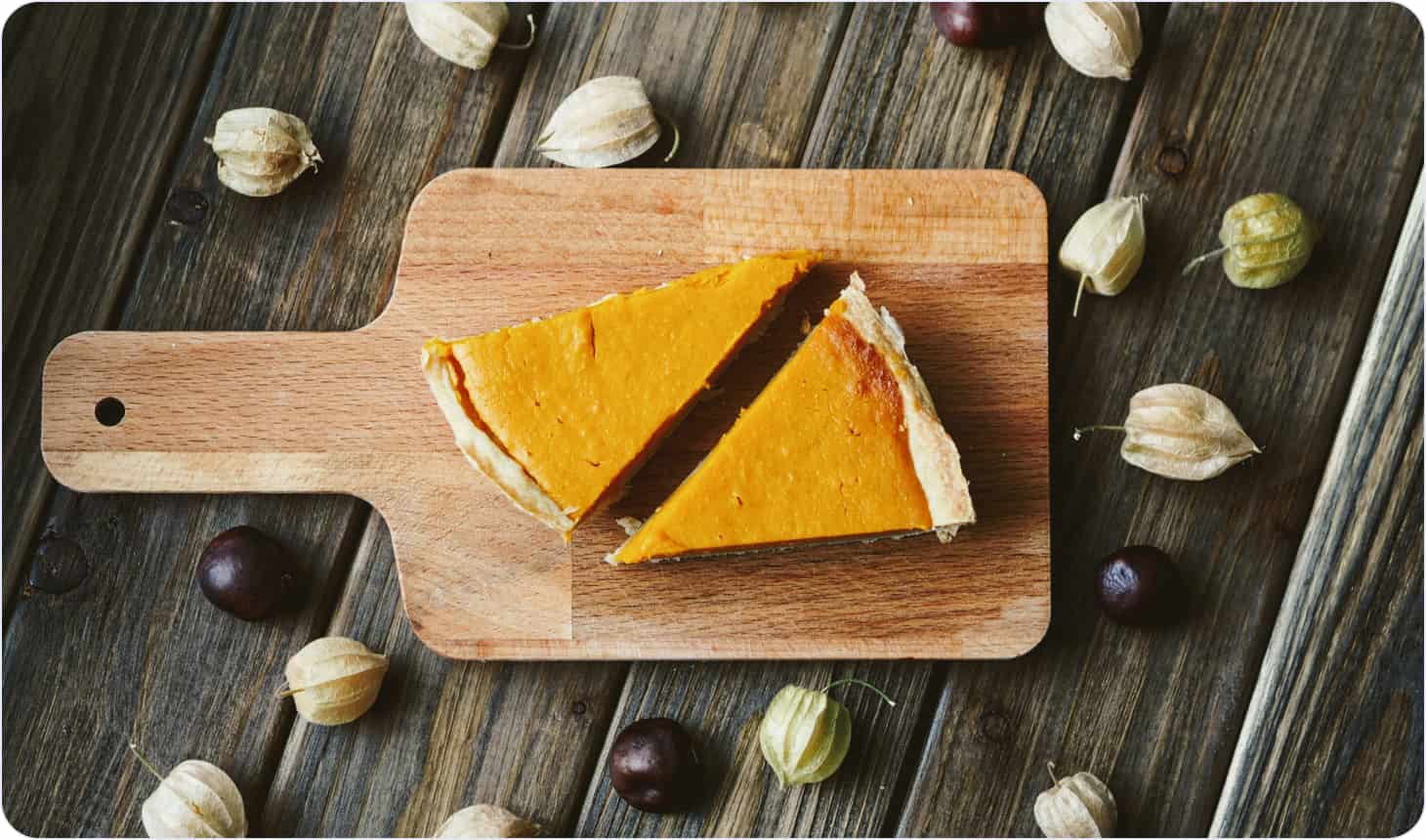 Two slices of a pumpkin cake