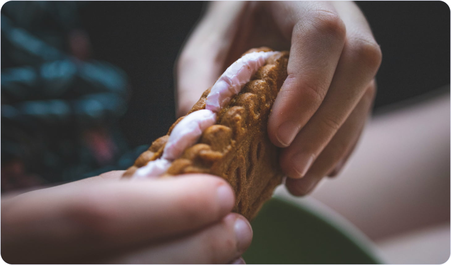 A person holding s'mores