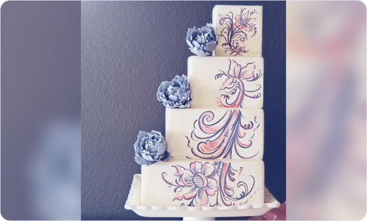 Staircase shape in wedding cake example