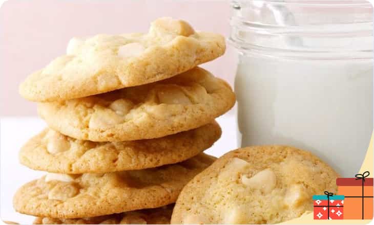  Cookies with macadamia nuts and white chocolate