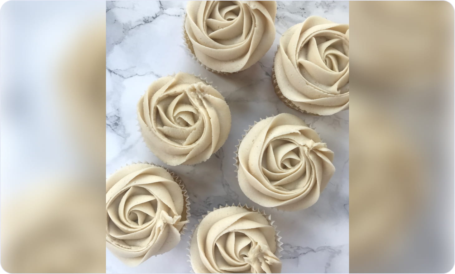 Gluten-free vanilla cupcakes in the shape of roses