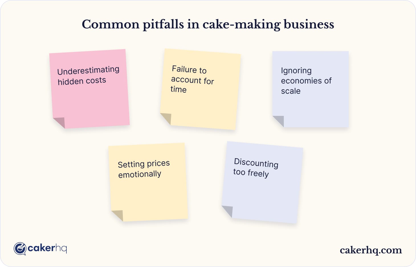 Widespread mistakes in cake-making business