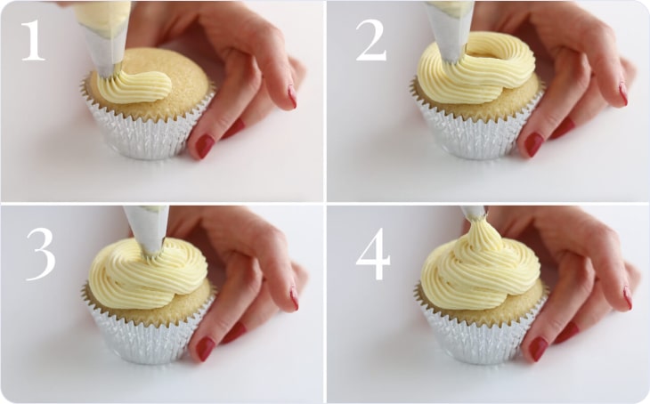 Swirls as a cupcake decoration type