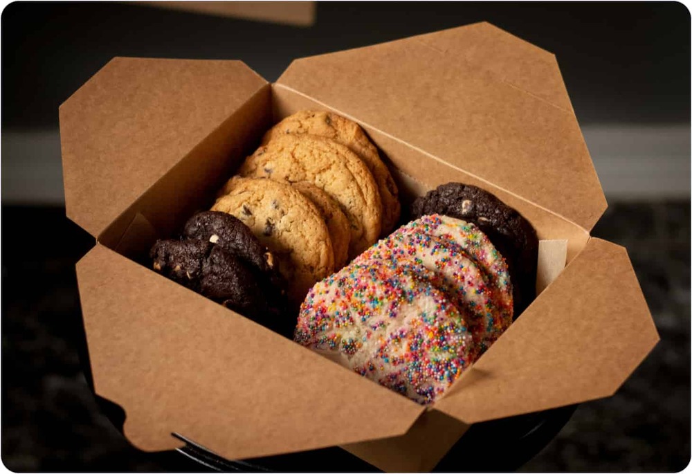 Packaged cookies in a box