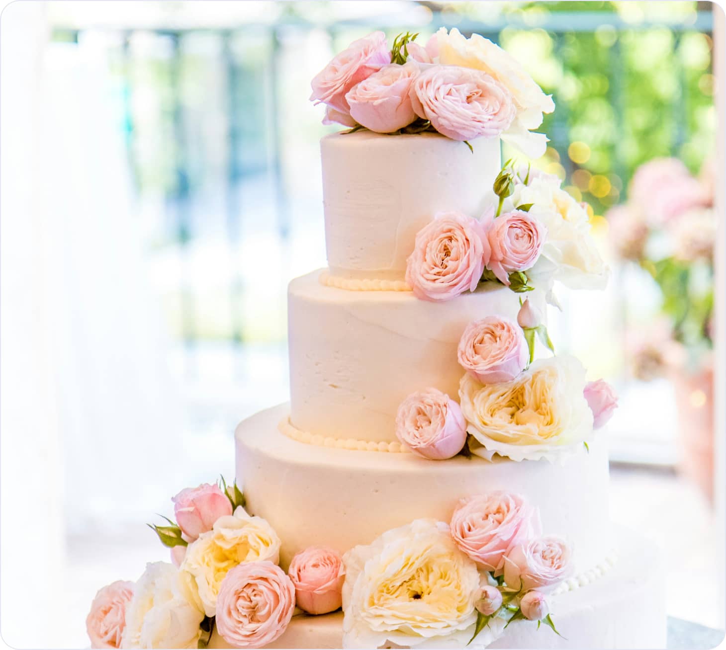 Floral wedding cake example