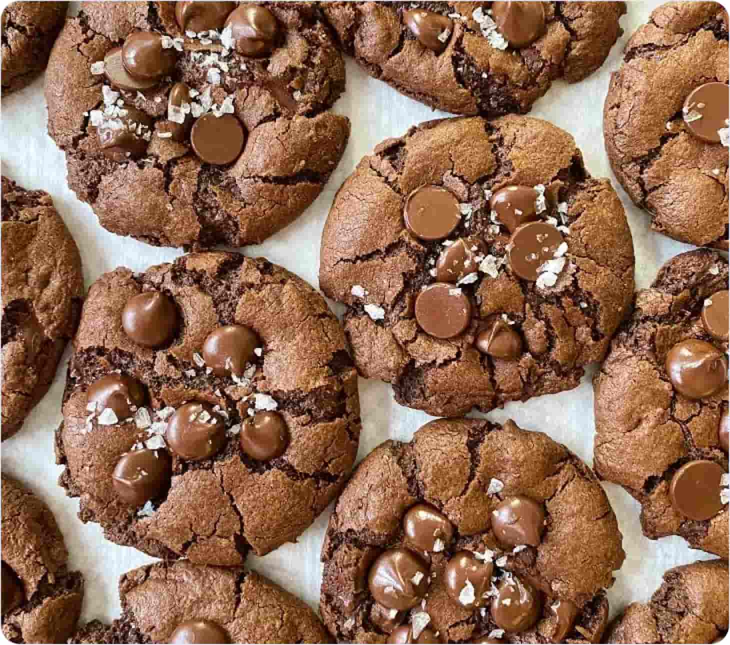 Baking double chocolate Christmas cookies