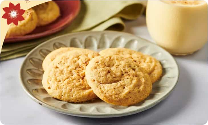 Flavoured cookies with eggnog